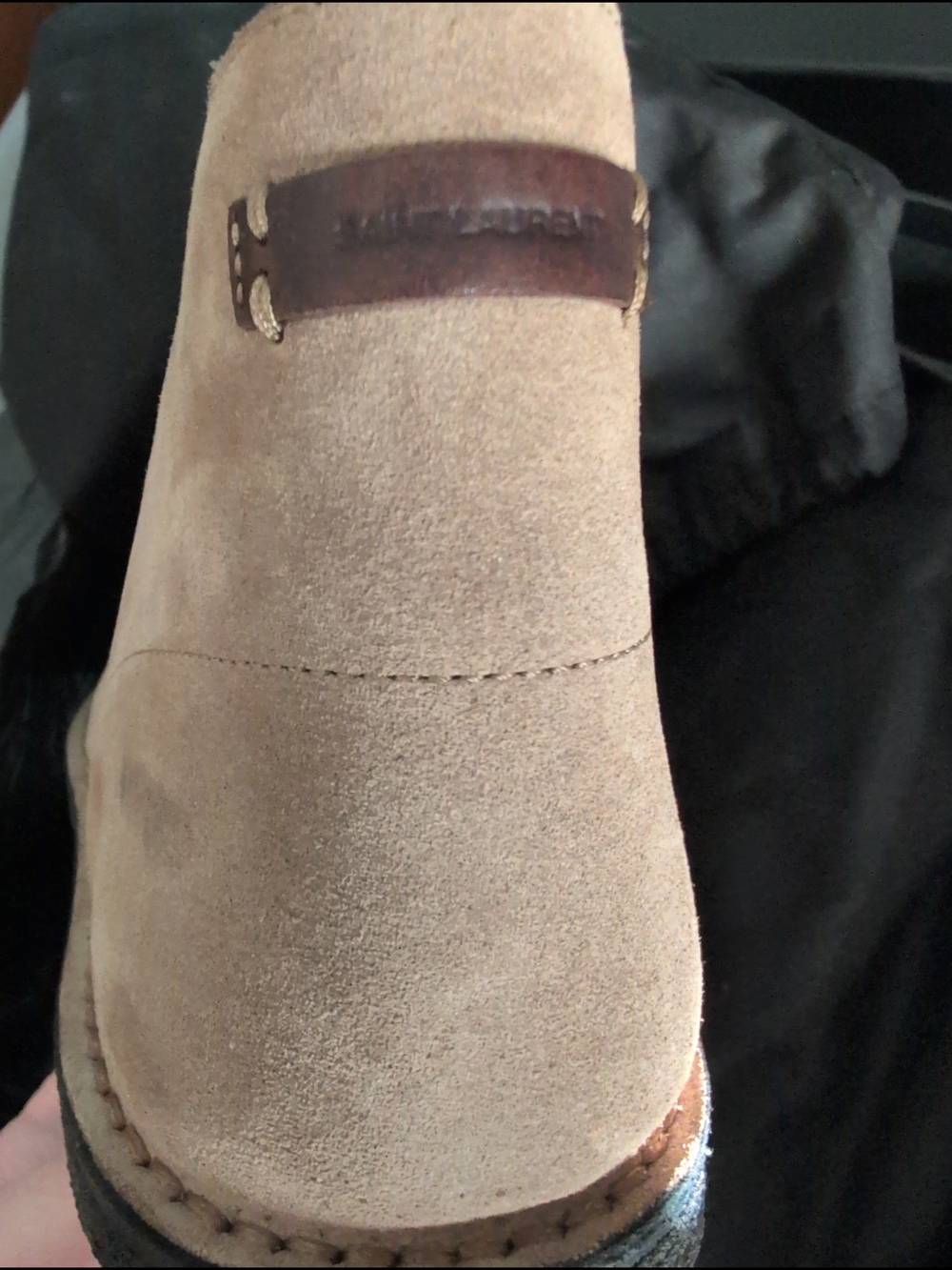 Saint Laurent Men’s Beige Suede Chukka Boots